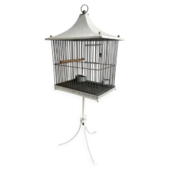 Cage à oiseaux vintage style pagode sur pied