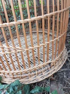 Cage à perroquet ancienne en rotin 85 cm de haut