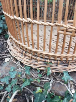 Cage à perroquet ancienne en rotin 85 cm de haut