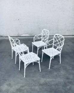 Calcutta Outdoor Armchair in Faux Bamboo by Hall Bradley for Brown Jordan, 1960s, Set of 4