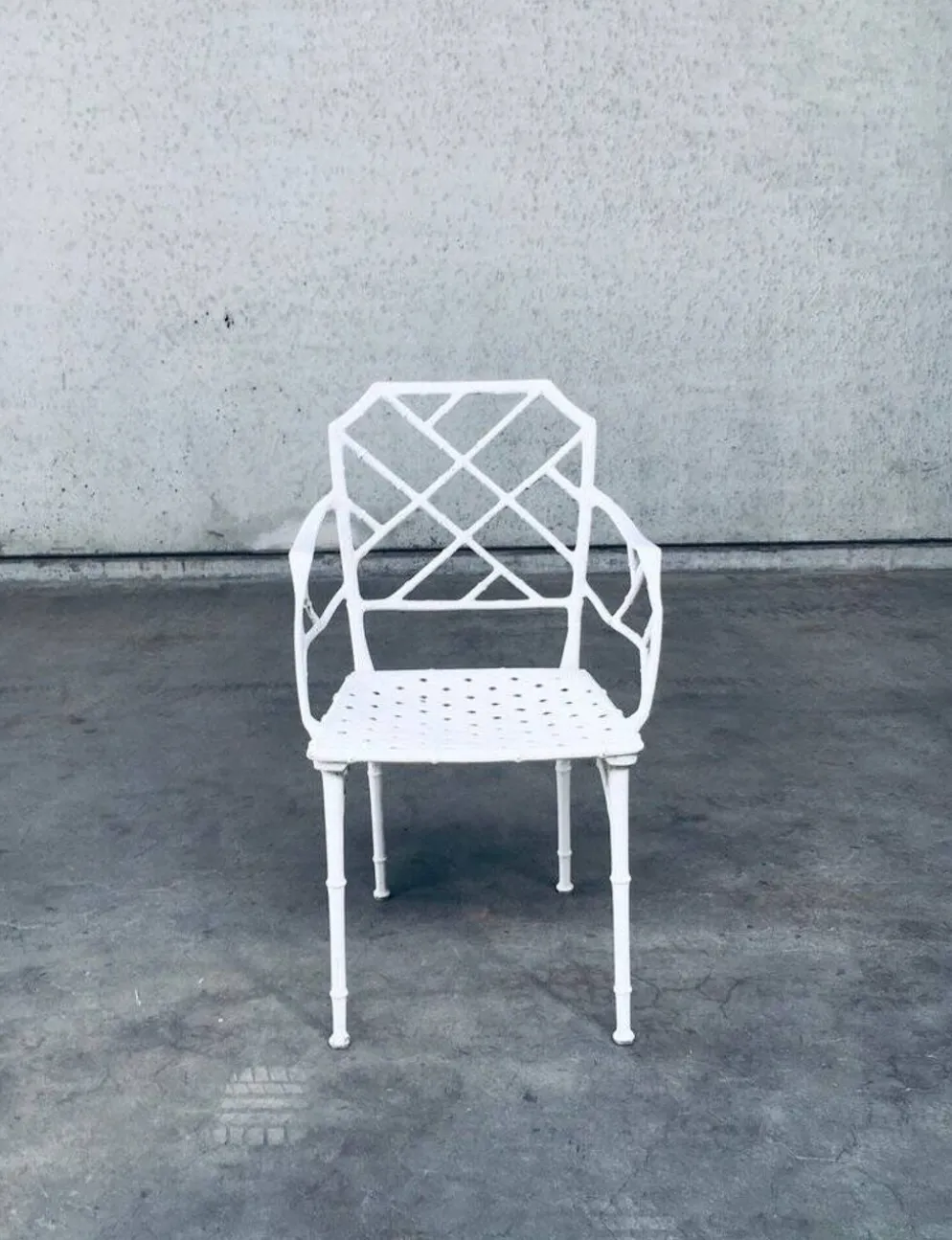 Calcutta Outdoor Armchair in Faux Bamboo by Hall Bradley for Brown Jordan, 1960s, Set of 4
