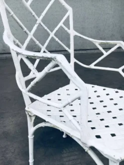 Calcutta Outdoor Armchair in Faux Bamboo by Hall Bradley for Brown Jordan, 1960s, Set of 4