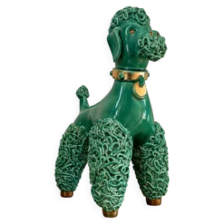 Caniche spaghetti en céramique mid-century