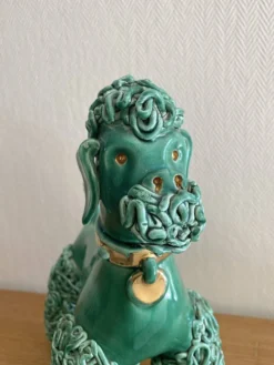 Caniche spaghetti en céramique mid-century