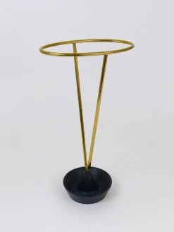 Carl Auböck Porte-Parapluie en Laiton et Fonte du Milieu du Siècle, Autriche, Années 1950