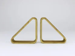 Carl Aubock III Paire de Serre-livres Triangulaires en Fer Doré 5443, Vienne/Autriche, Années 1970