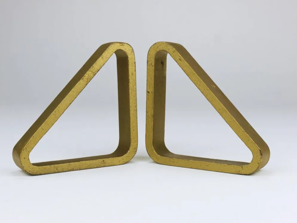 Carl Aubock III Paire de Serre-livres Triangulaires en Fer Doré 5443, Vienne/Autriche, Années 1970