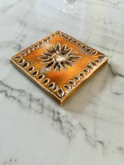 Carreau décoratif céramique 1950/1960 par la poterie Périgordine