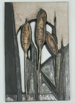 2 carreaux muraux décoratifs vintage des années 1970 par ruscha-keramik design floral
