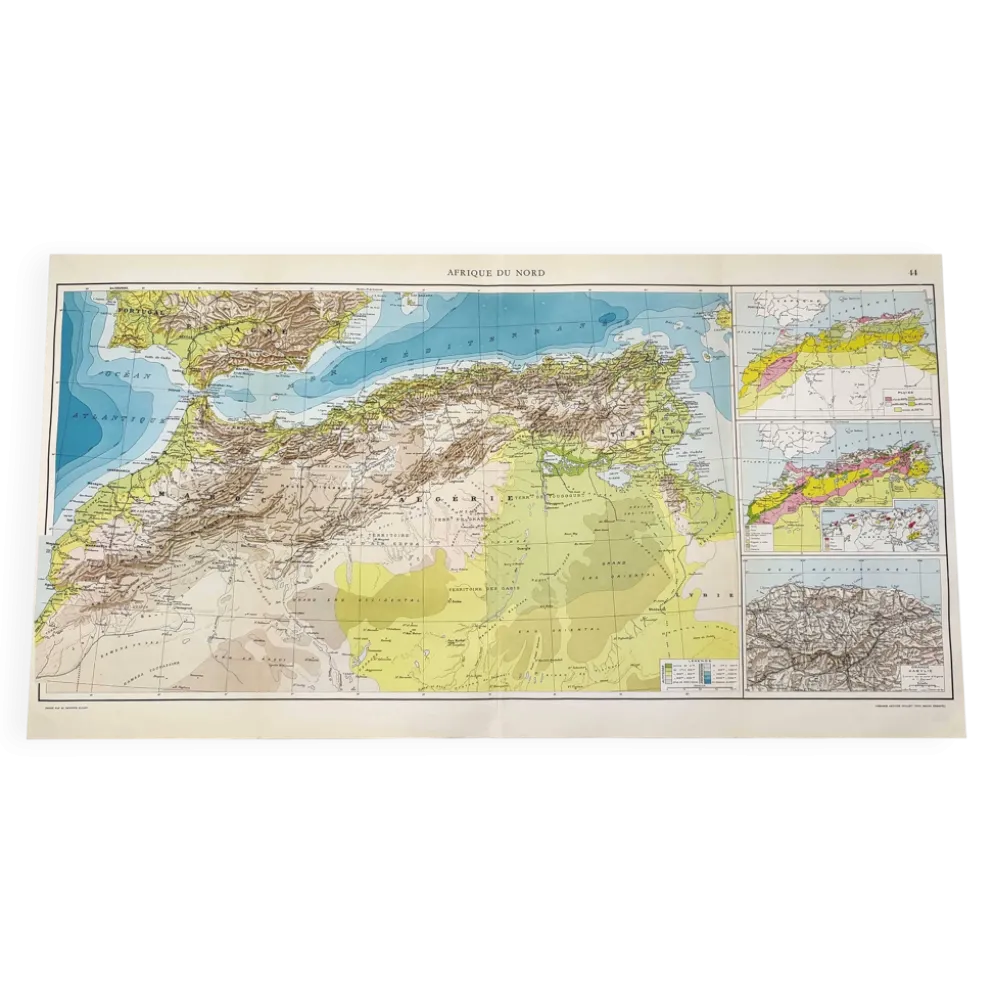 Carte Afrique du Nord 1950