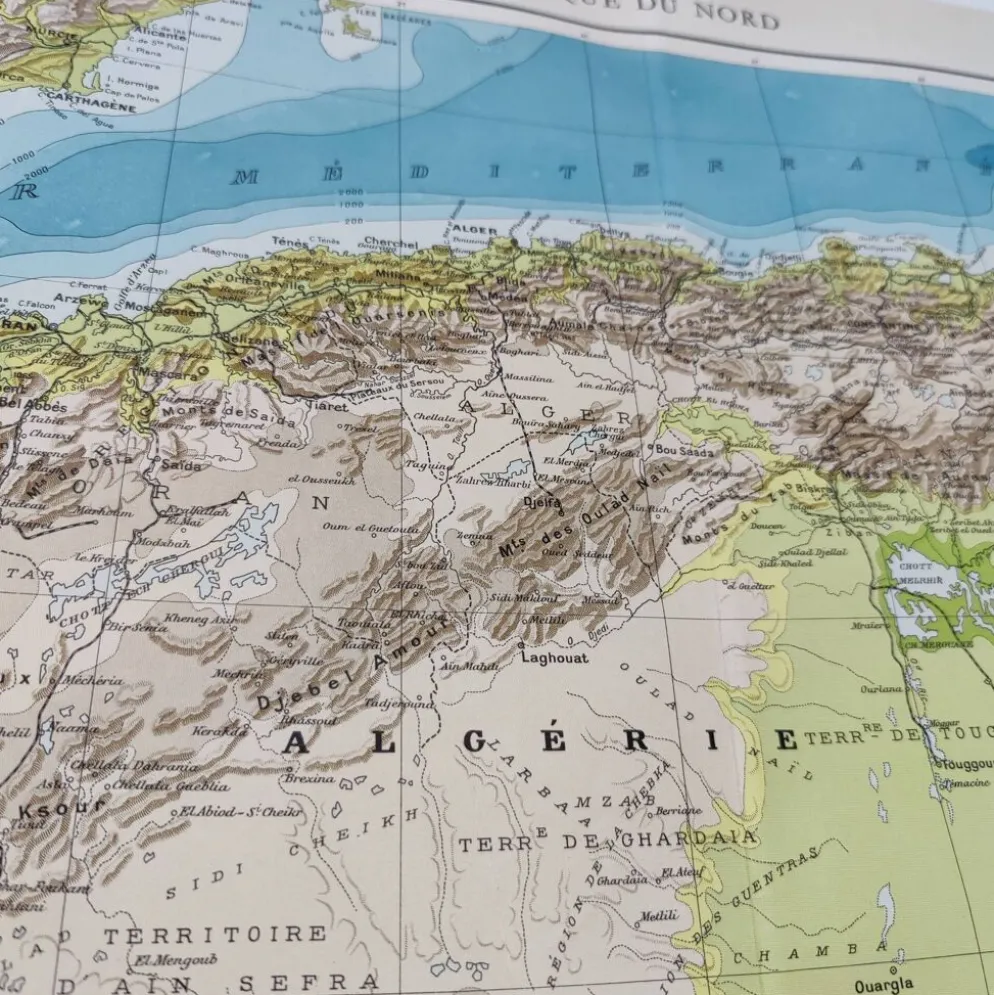 Carte Afrique du Nord 1950