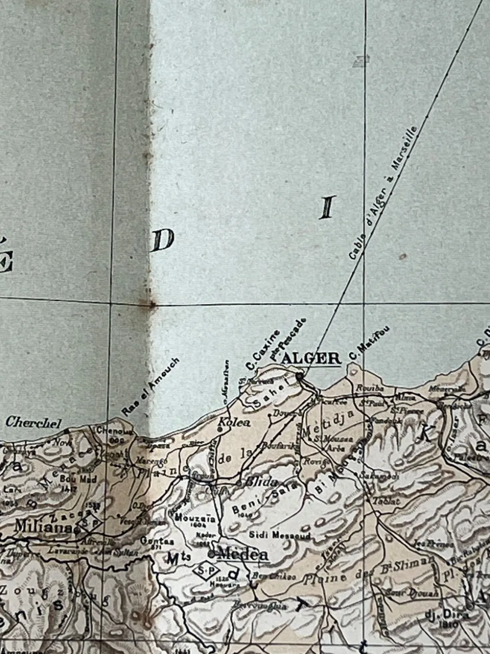 Carte ancienne Algérie et Tunisie 72,5x47cm