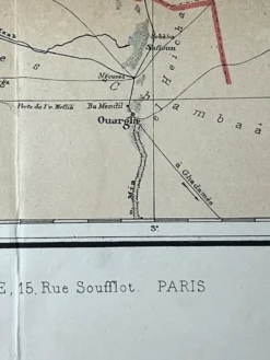 Carte ancienne Algérie et Tunisie 72,5x47cm