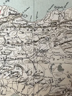 Carte ancienne Algérie et Tunisie 72,5x47cm