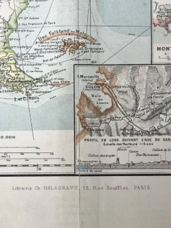 Carte ancienne Amérique du Sud 67x54cm