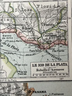 Carte ancienne Amérique du Sud 67x54cm