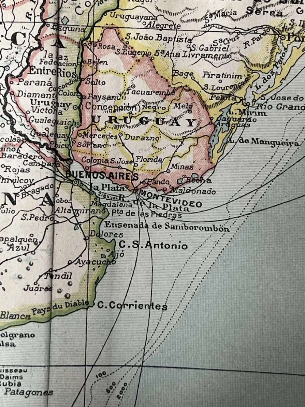 Carte ancienne Amérique du Sud 67x54cm