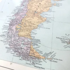 Carte ancienne Amérique du sud Argentine Chili Uruguay 43x43cm de 1950