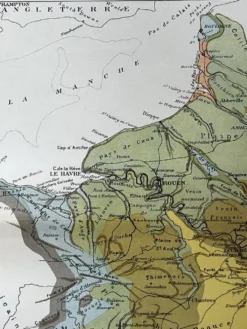 Carte ancienne Bassin Parisien géologique 55x37,5cm