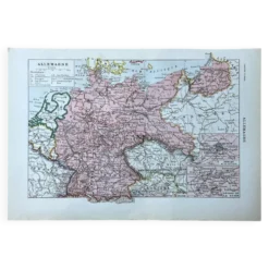 Carte ancienne de l'Allemagne - 20x29cm