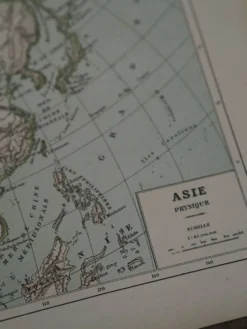 Carte ancienne de l’Asie 1887 – Carte géographique vintage