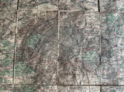 Carte ancienne entoilée des environs de Paris, 1893