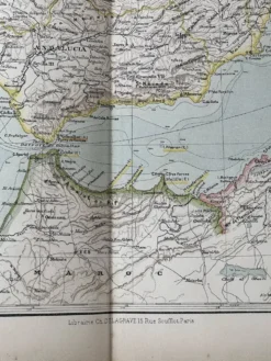 Carte ancienne Espagne et Portugal 55x37,5cm