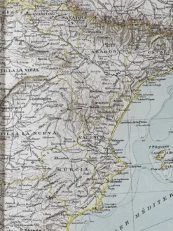 Carte ancienne Espagne et Portugal 55x37,5cm