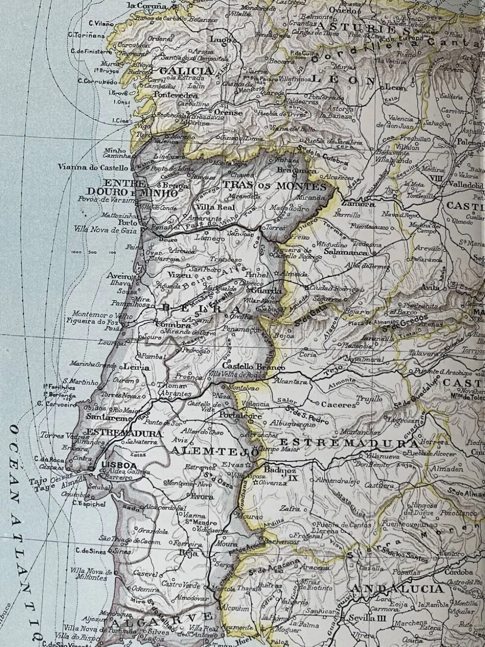 Carte ancienne Espagne et Portugal 55x37,5cm