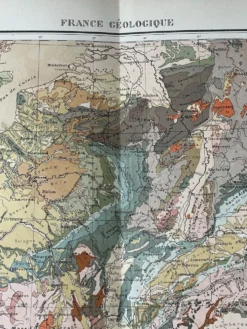 Carte ancienne France géologique 54x37,5cm