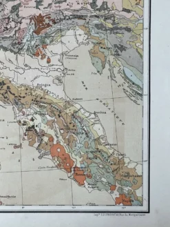 Carte ancienne France géologique 54x37,5cm