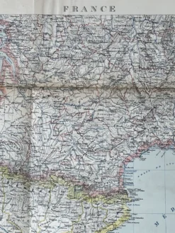 Carte ancienne France Sud régions 71,5x53cm