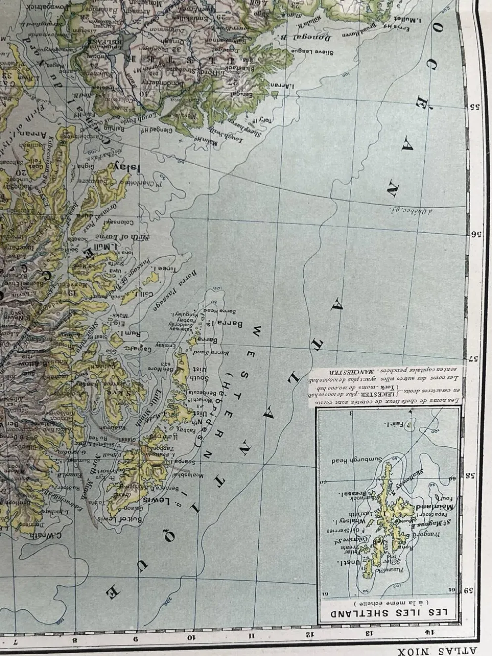 Carte ancienne Îles Britanniques 54x37cm