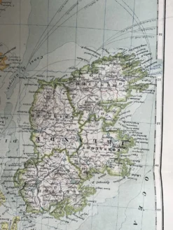 Carte ancienne Îles Britanniques 54x37cm