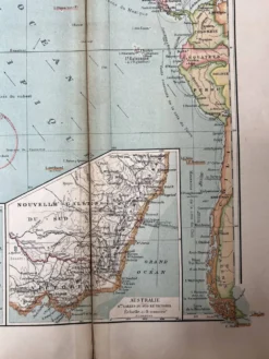 Carte ancienne Océanie 69x48cm