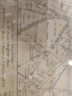 Carte ancienne Orléans sous cadre vitré