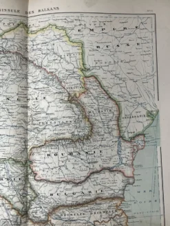 Carte ancienne Péninsule des Balkans 69x54cm
