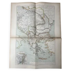 Carte ancienne Péninsule des Balkans 69x54cm