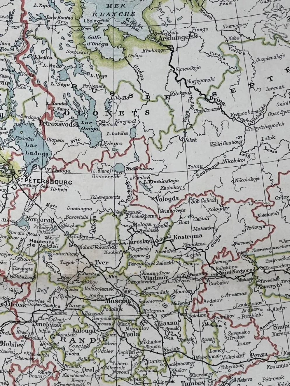 Carte ancienne Russie Suède Norvège 49x37,5cm