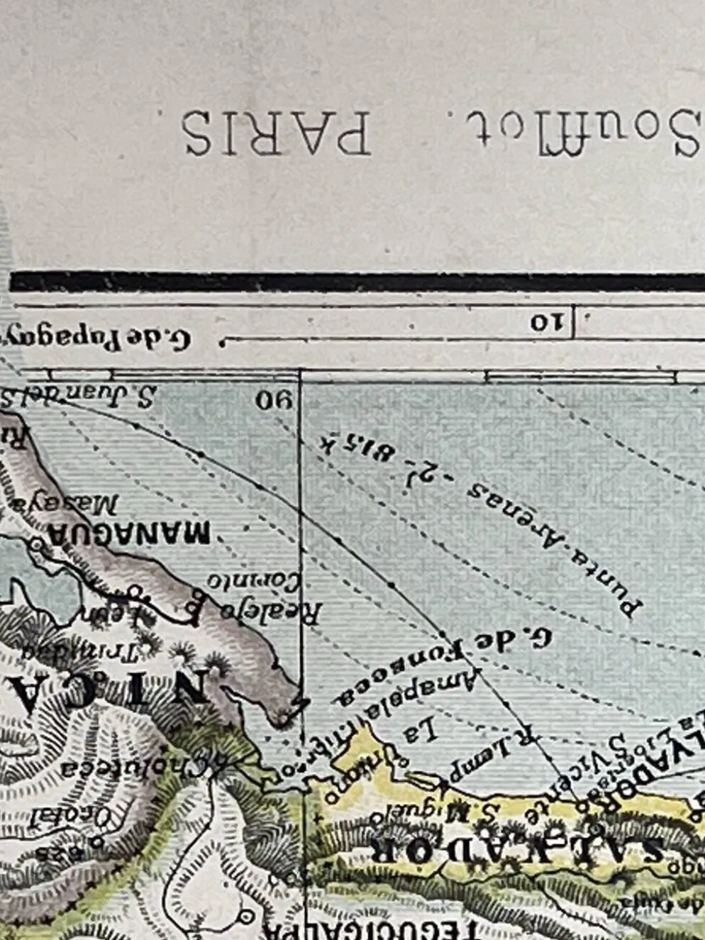 Carte ancienne États Unis et Mexique 70,5x53cm