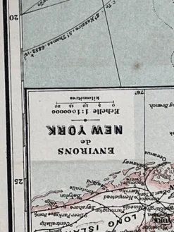 Carte ancienne États Unis et Mexique 70,5x53cm