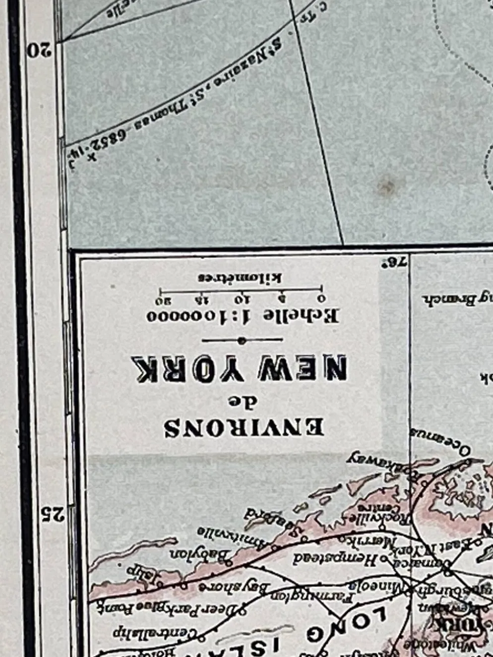 Carte ancienne États Unis et Mexique 70,5x53cm
