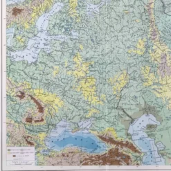 Carte ancienne Urss et Finlande 43x43cm de 1950