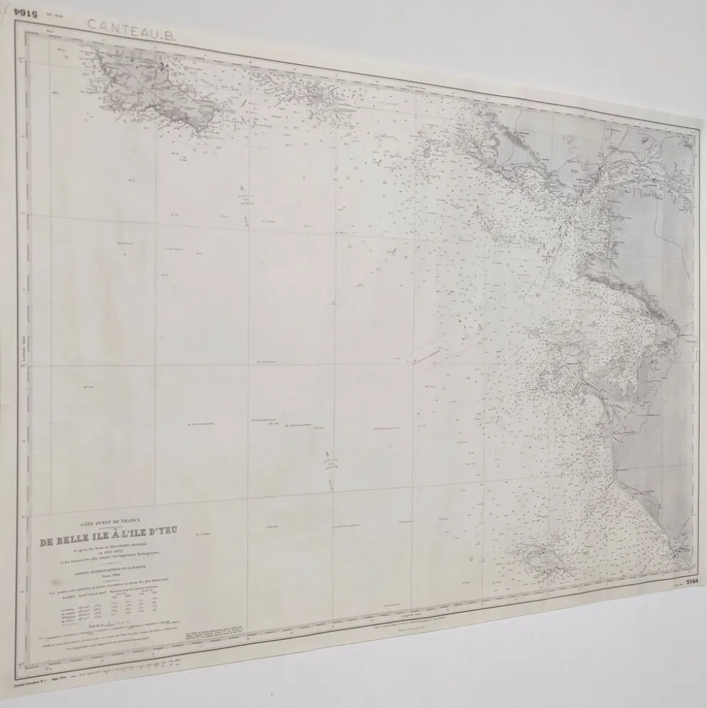 Carte côte ouest France de Belle île à l’île D’Yeu