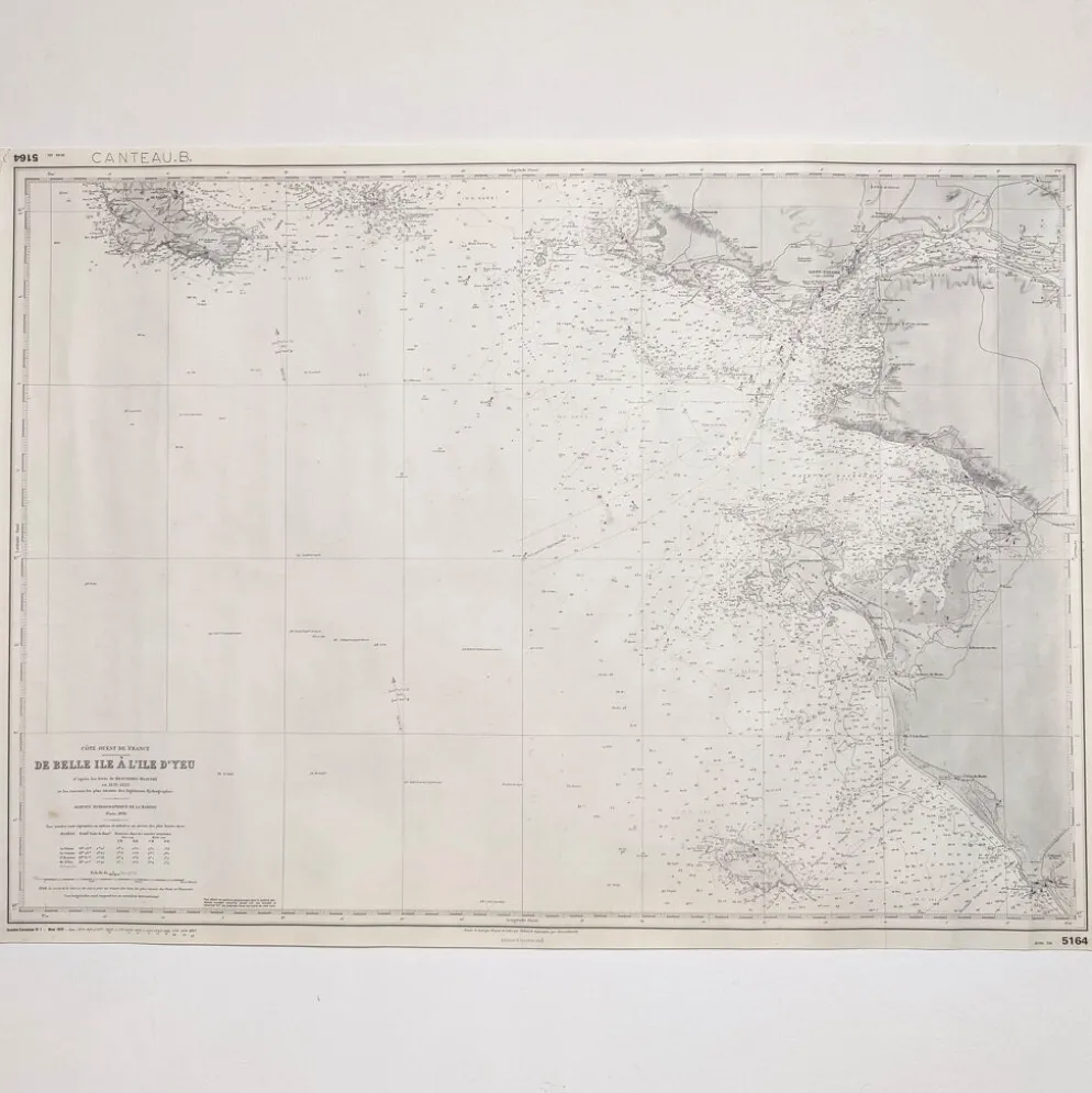 Carte côte ouest France de Belle île à l’île D’Yeu