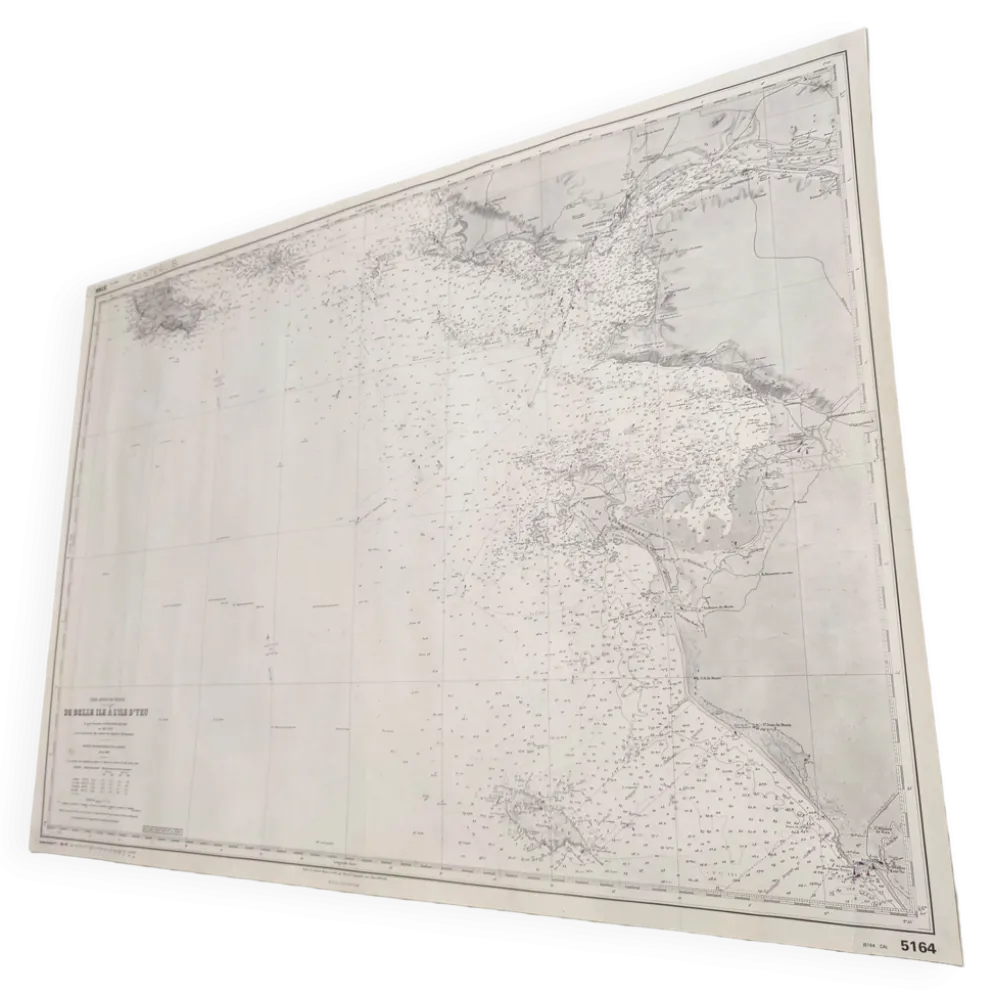 Carte côte ouest France de Belle île à l’île D’Yeu