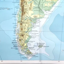 Carte de Amérique du Sud vintage de 1950