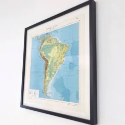 Carte de Amérique du Sud vintage de 1950