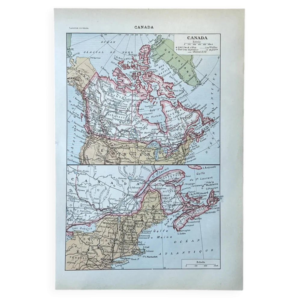 Carte de Canada - 20x29cm 1922