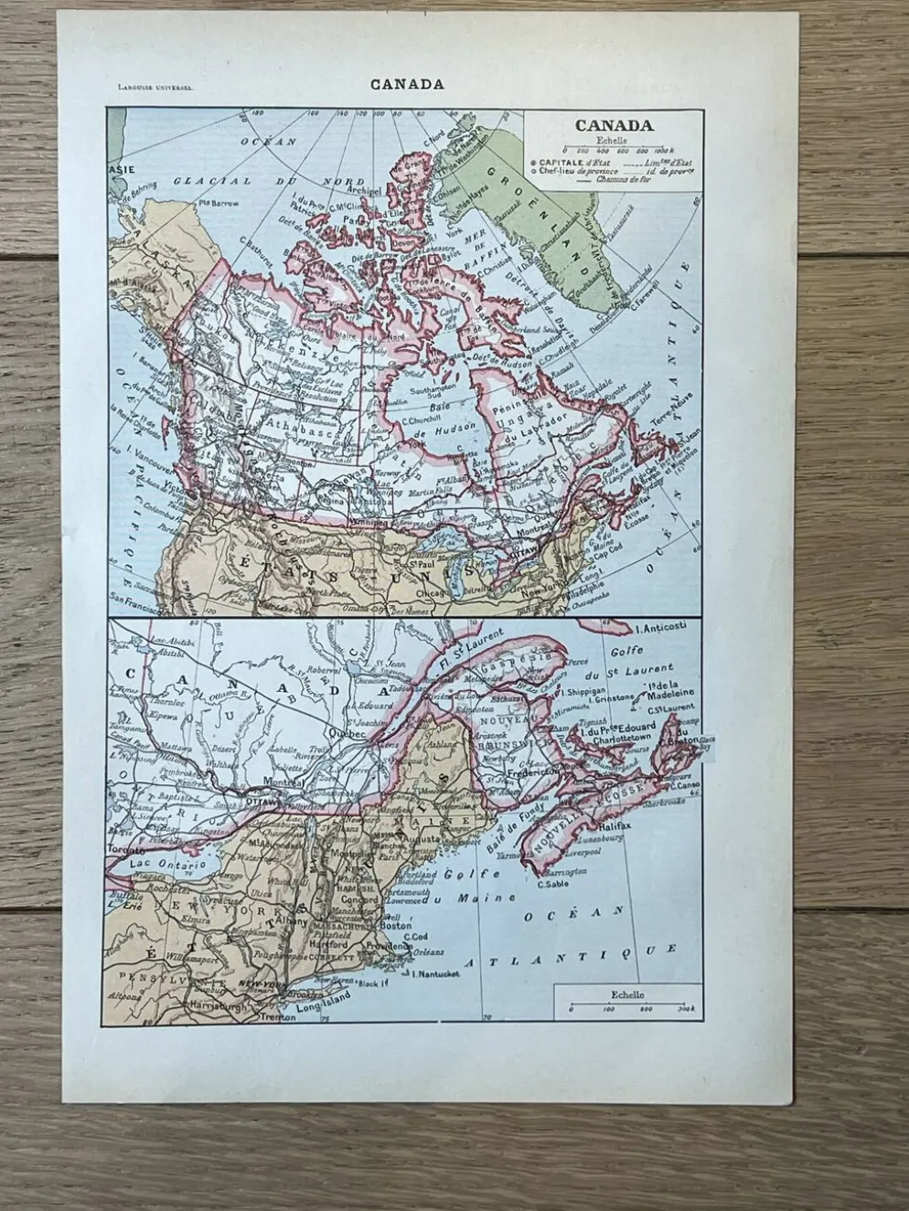 Carte de Canada - 20x29cm 1922